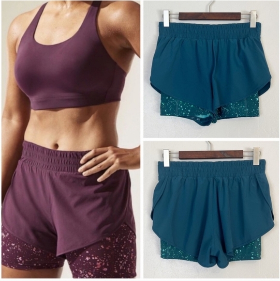 Athleta Pants - Athleta teal HIIT 2-in-1 short